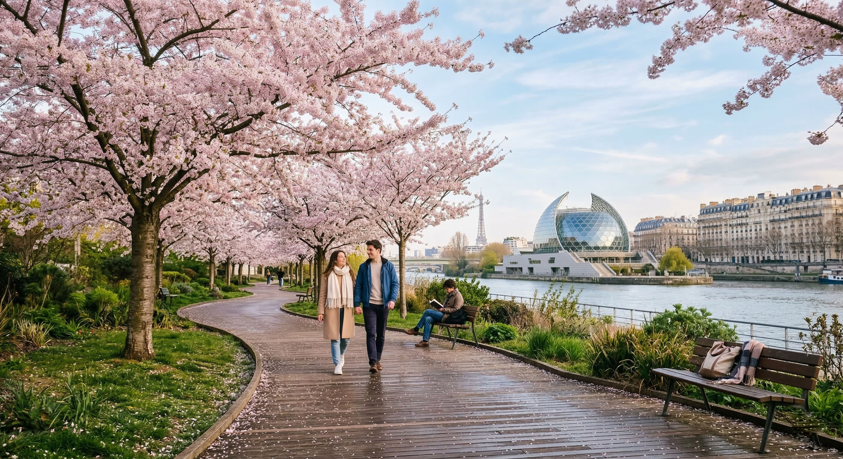 🌸 Escapade printanière : Les cerisiers en fleurs au Parc de Billancourt